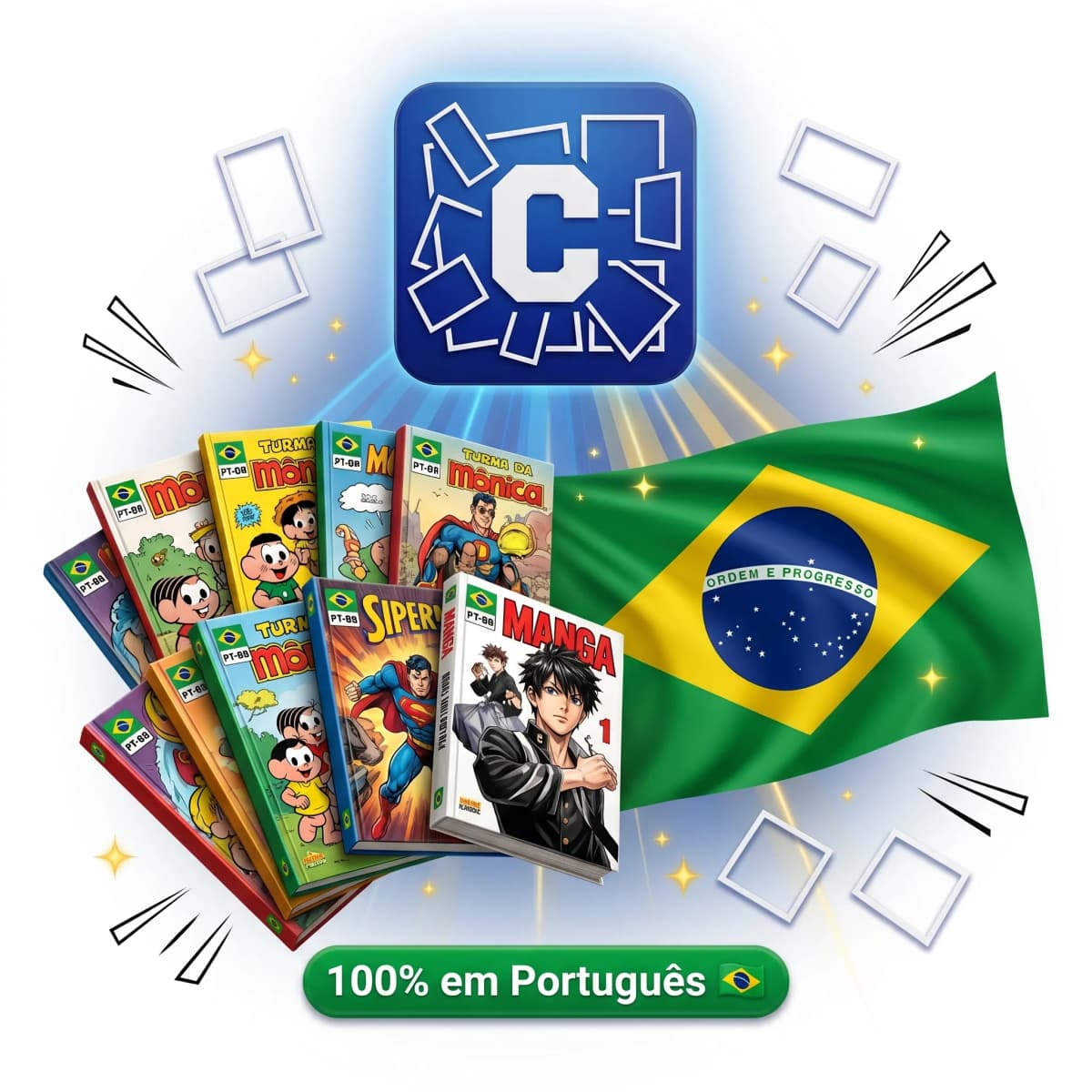 Tudo em Português.